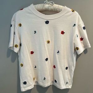 MADEWELL floral embroidered tee. Size XS.